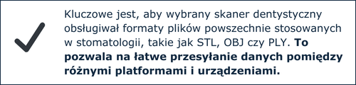 formaty plików powszechnie stosowanych w stomatologii, takie jak STL, OBJ czy PLY