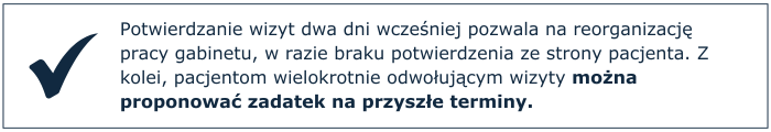 Potwierdzanie wizyt dwa dni wcześniej