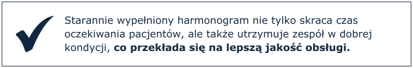 Starannie wypełniony harmonogram