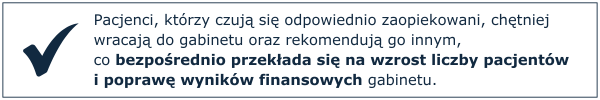 _wzrost liczby pacjentów  i poprawę wyników finansowych gabinetu